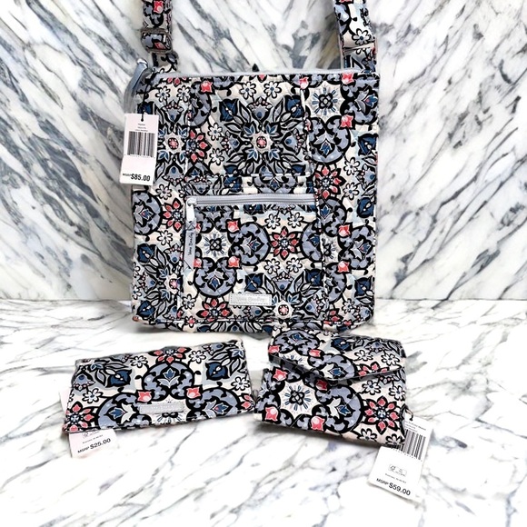 Vera Bradley Lisbon Medallion Hipster, Trifold Wallet, & Checkbook Cover Set - Picture 1 of 13